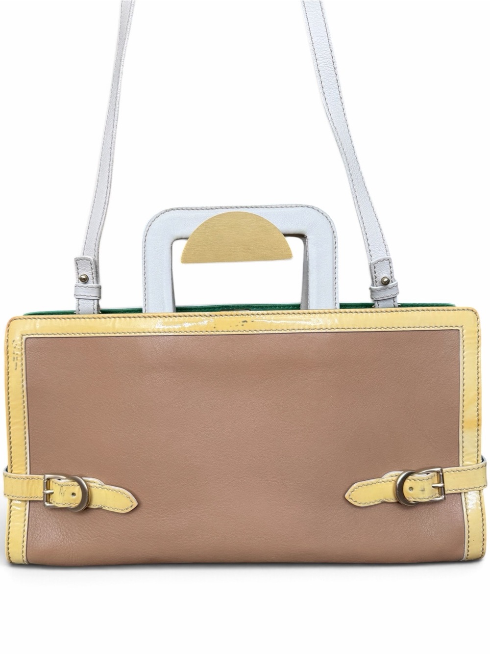 Bally Redgrave MD Colorblock Leather Convertible Top Handle Shoulder Bag